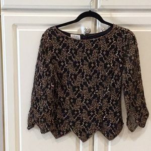 Sean Collection Vintage Beaded Top